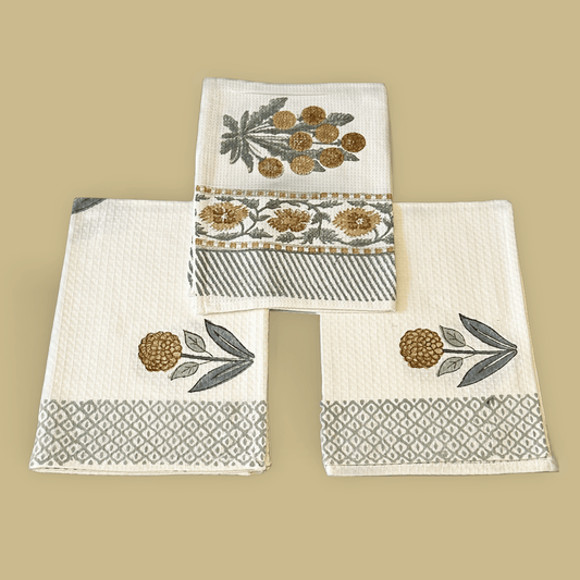 Artisanal Kitchen Towels, Set of 3 - DewDropHues