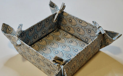 Blue Meadow Fabric Tie Basket