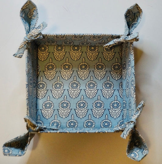 Blue Meadow Fabric Tie Basket