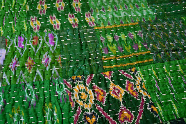 Emerald Patchwork Kantha Quilt