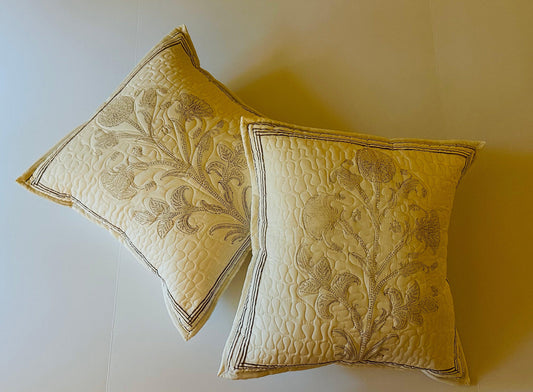 Quilted Aureate Throw Pillow Cover - DewDropHues