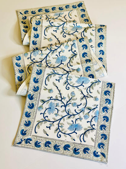 Cerulean Vines Table Runner