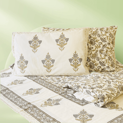 Sage Burgeon Bedsheet Set - DewDropHues