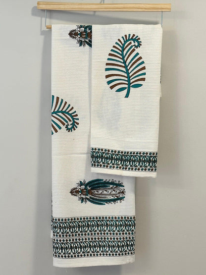 Hand Block Printed Bath Towel - DewDropHues