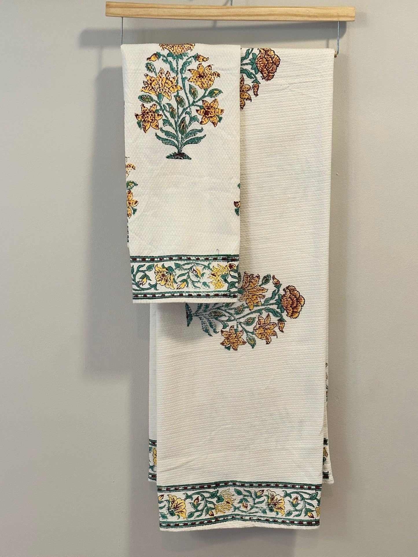 Hand Block Printed Bath Towel - DewDropHues