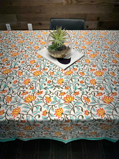 Timeless Lotus Square Table Cloth - DewDropHues